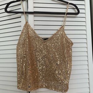 Gold Sequin Women's Top Zara